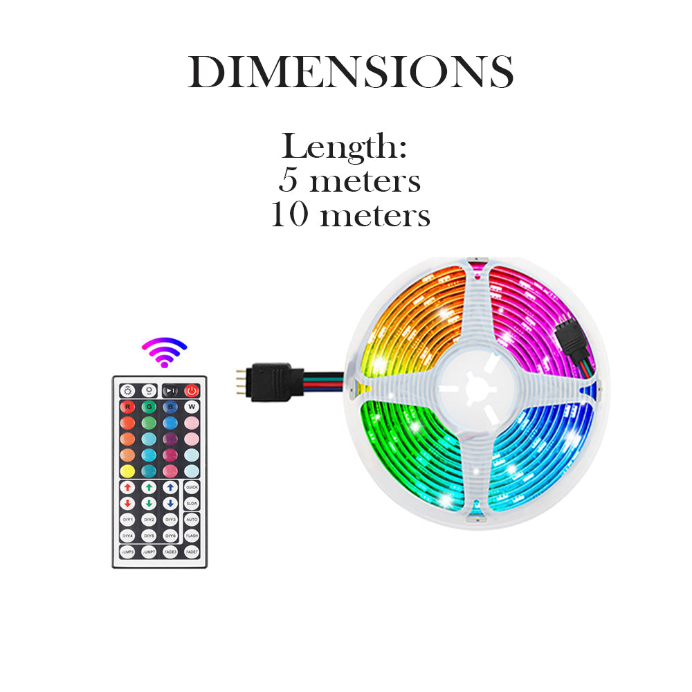 Remote Controlled LED Light Strips with Power Adapter