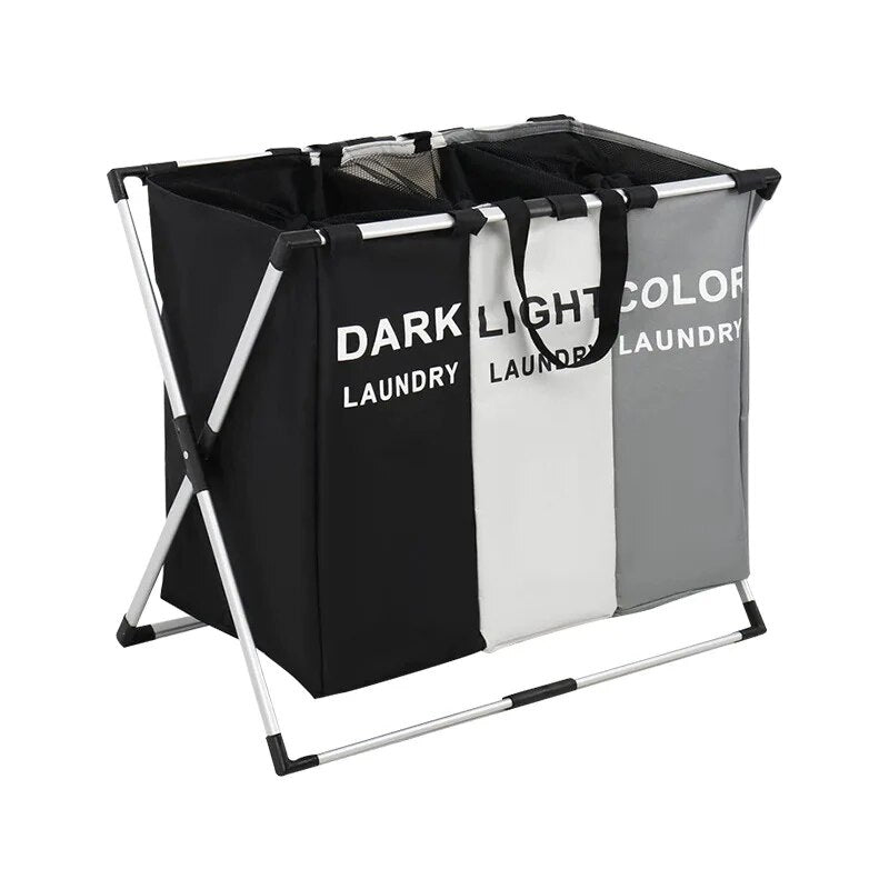 Aluminium Frame Foldable Large Capacity Colour Separating Laundry Hamper