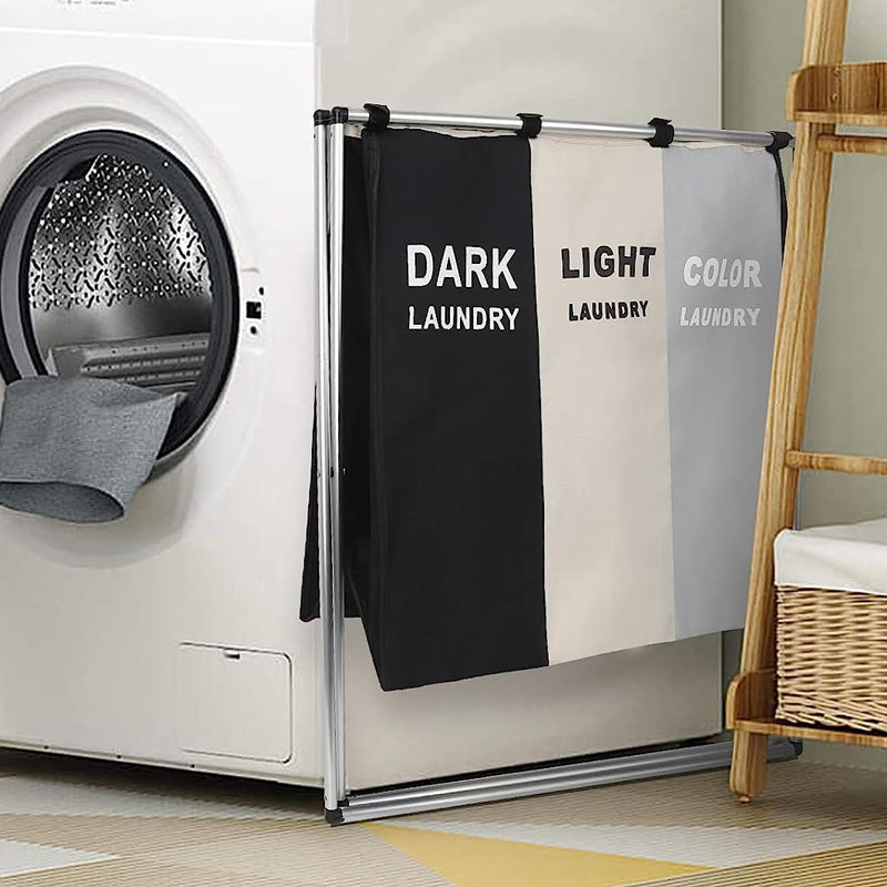 Aluminium Frame Foldable Large Capacity Colour Separating Laundry Hamper