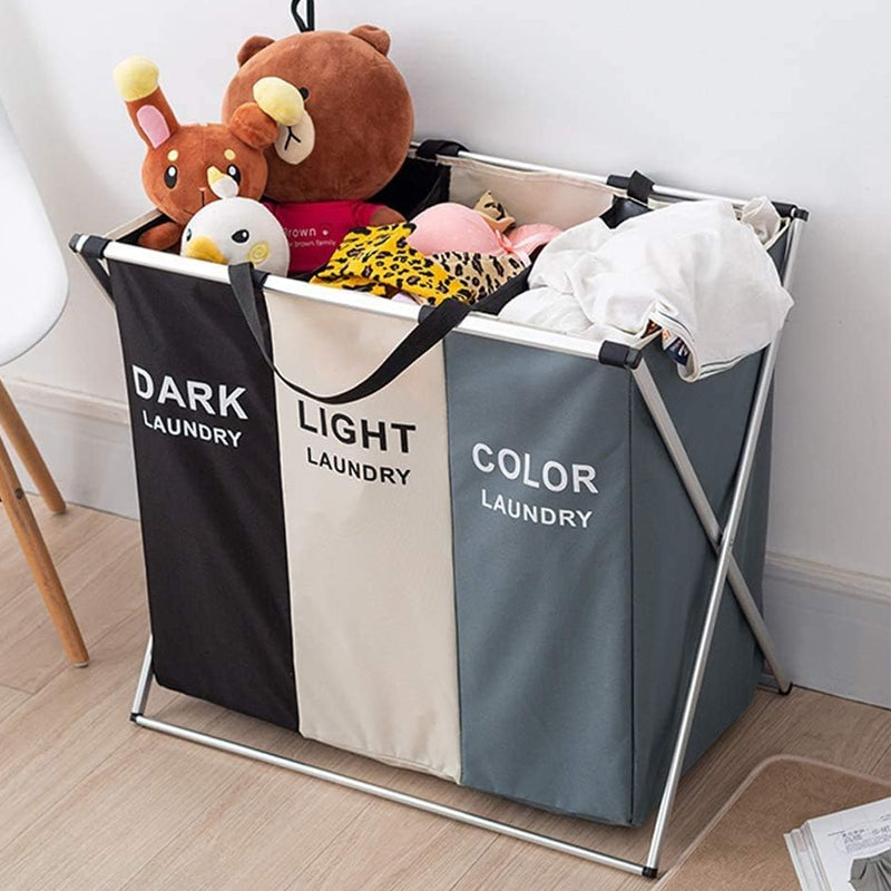 Aluminium Frame Foldable Large Capacity Colour Separating Laundry Hamper