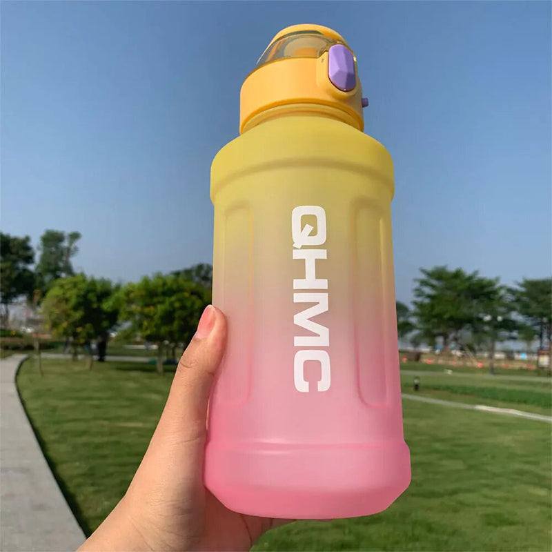 Gradient Colour 1.3L Sports Water Drinking Bottle with Straw and Time Marker