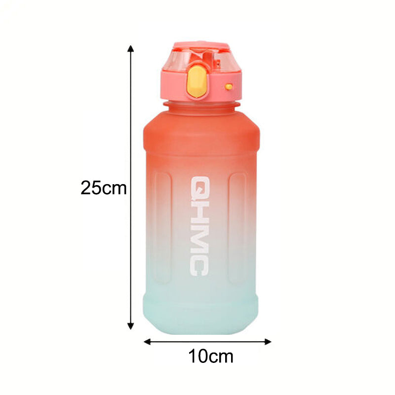 Gradient Colour 1.3L Sports Water Drinking Bottle with Straw and Time Marker