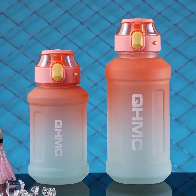 Gradient Colour 1.3L Sports Water Drinking Bottle with Straw and Time Marker