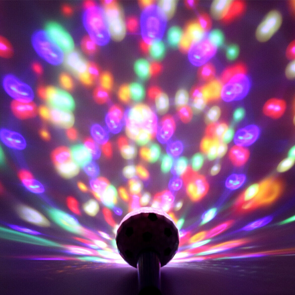 LED Multi Coloured Rotating Disco Light Bulb Projector