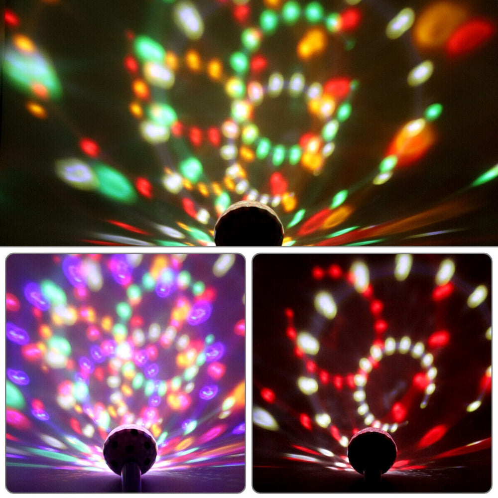 LED Multi Coloured Rotating Disco Light Bulb Projector
