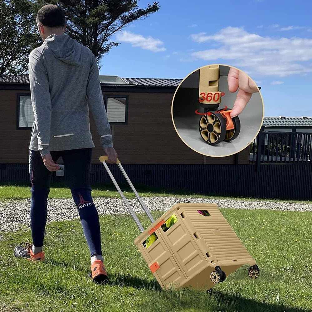 Foldable Portable Camping Trolley 55kg Load Capacity