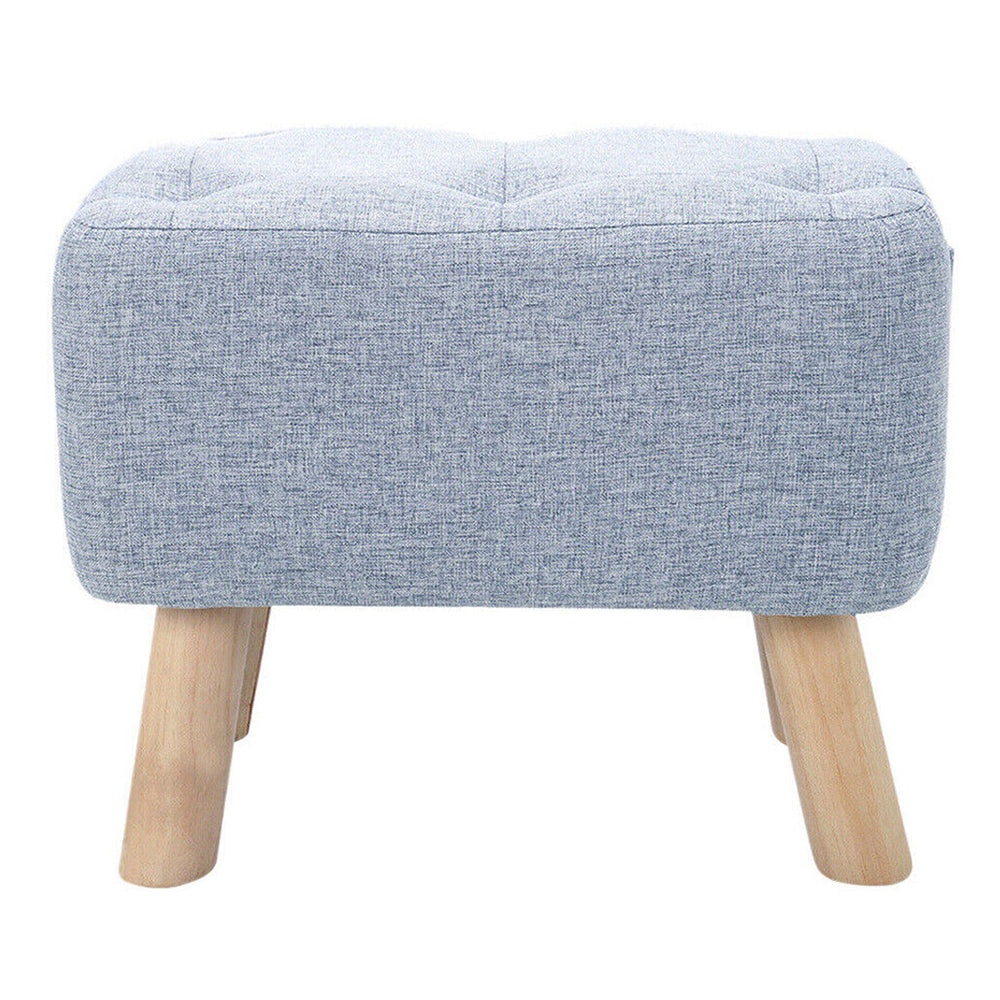 Linen Fabric Foot Rest Stool Ottoman Seat