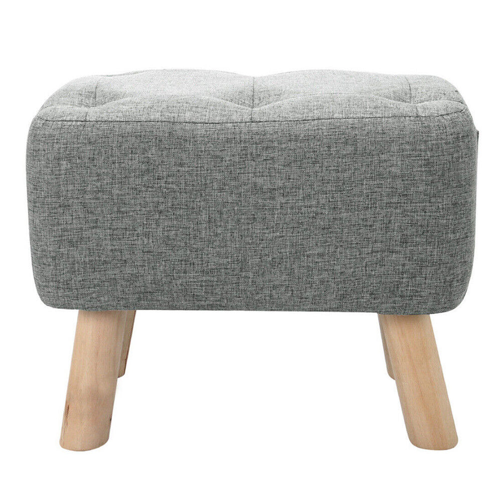 Linen Fabric Foot Rest Stool Ottoman Seat