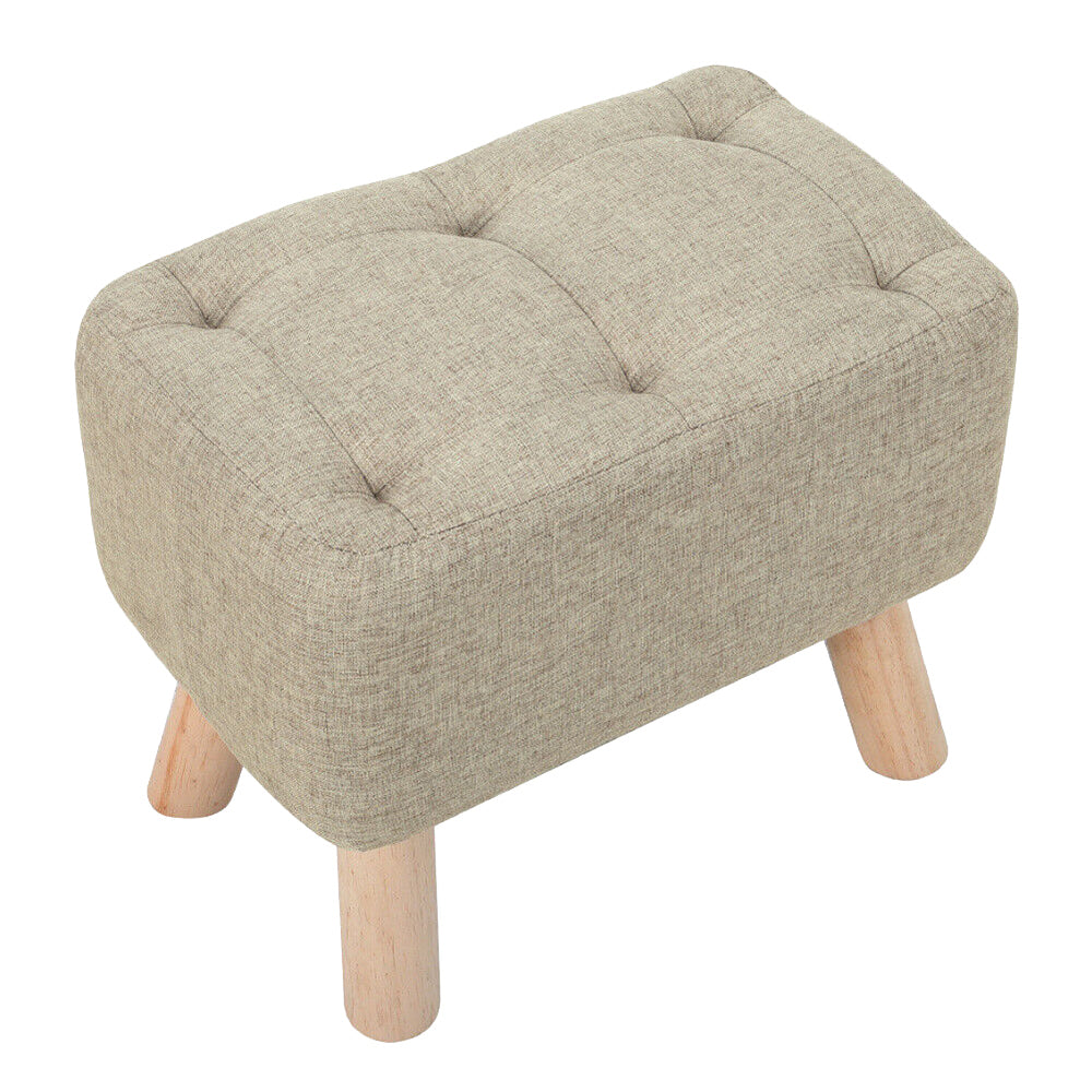 Linen Fabric Foot Rest Stool Ottoman Seat