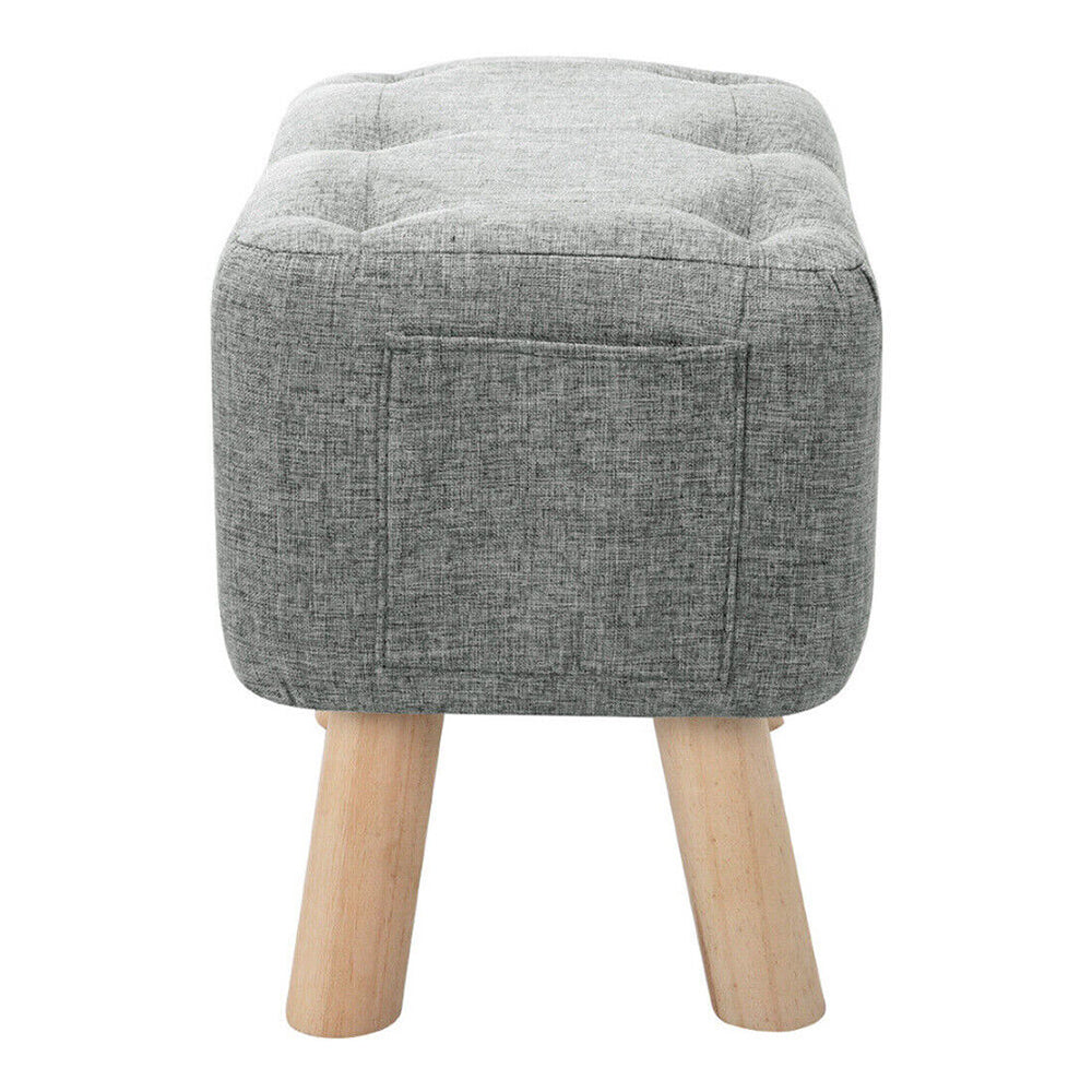 Linen Fabric Foot Rest Stool Ottoman Seat