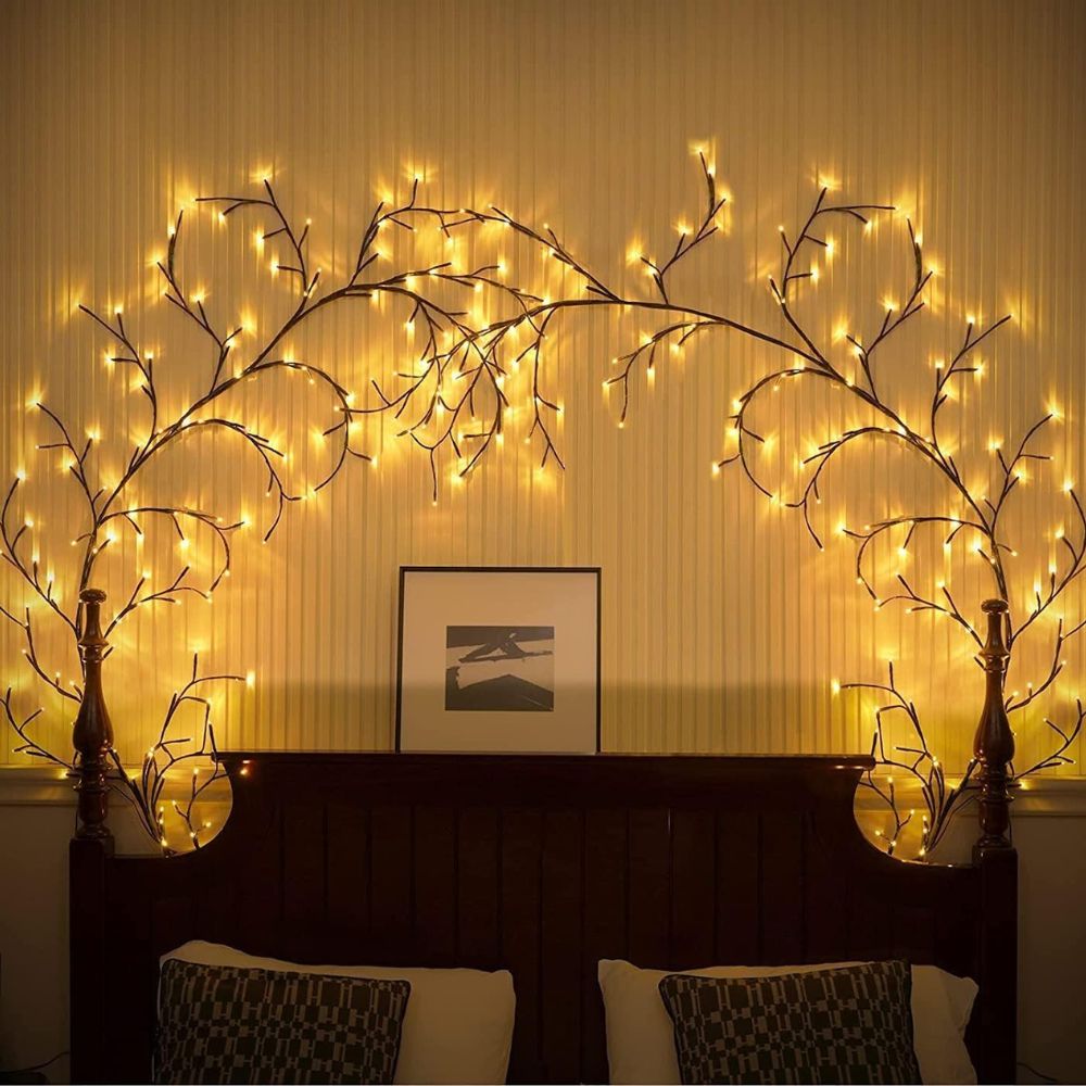 96 LED Willow Vine Lights – Bendable Birch Tree with 8 Lighting Modes for Home Decor