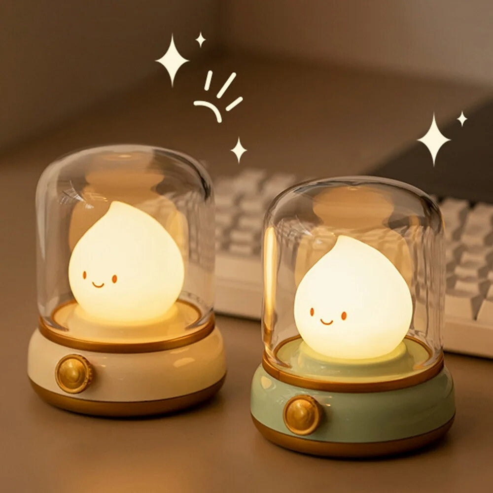 USB Rechargeable Mini Desktop LED Night Lamp Portable Cartoon Table Lamp