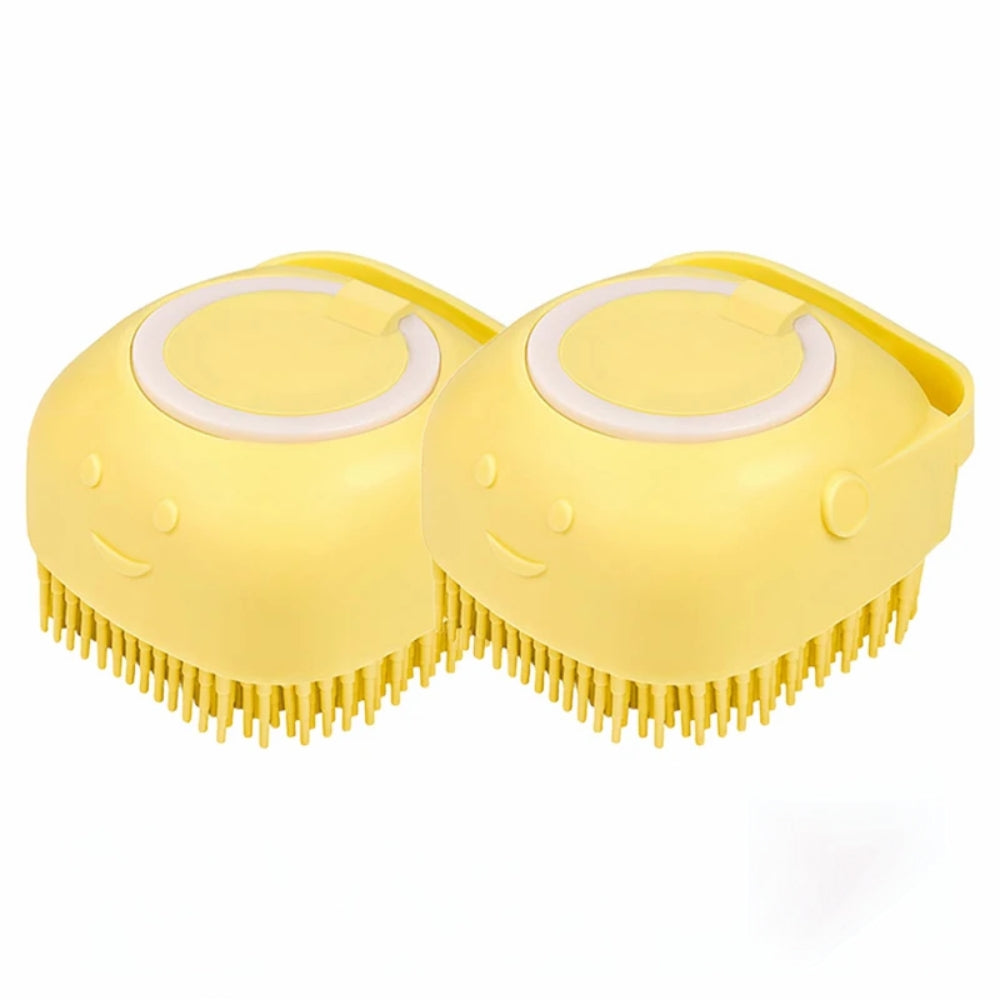 Dog Bathing Brush Pet Massage Soft Silicone Brush Shampoo Dispenser