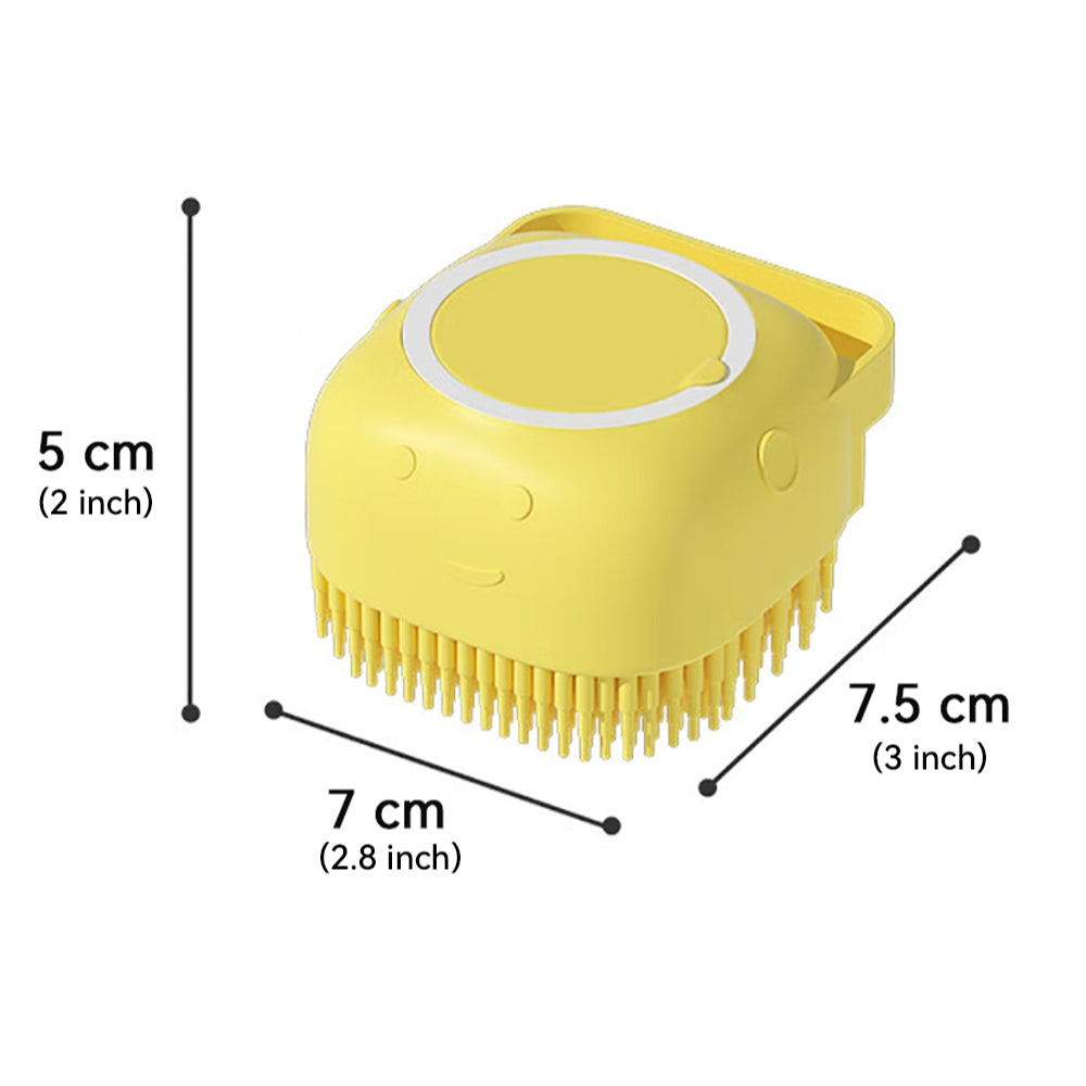 Dog Bathing Brush Pet Massage Soft Silicone Brush Shampoo Dispenser