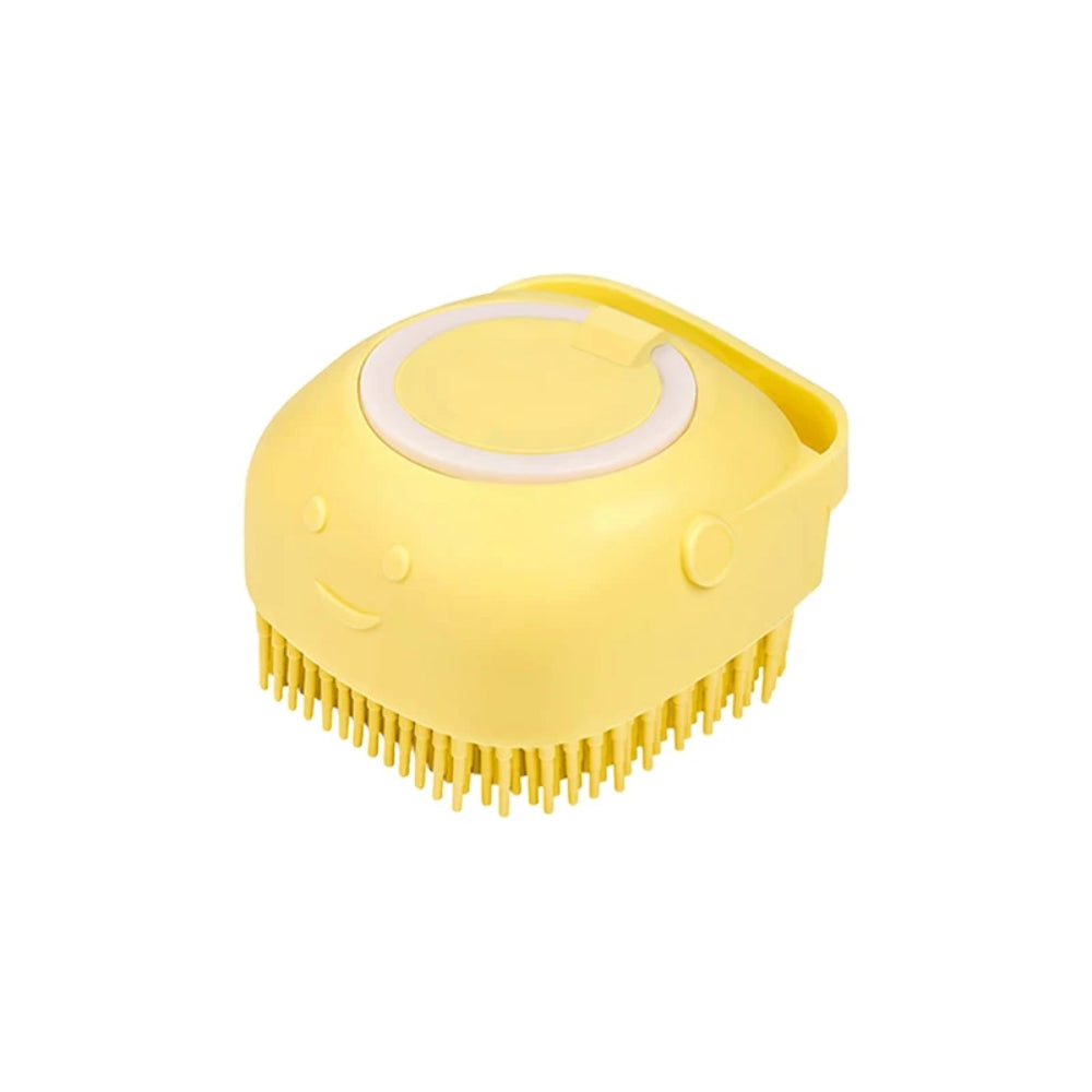 Dog Bathing Brush Pet Massage Soft Silicone Brush Shampoo Dispenser