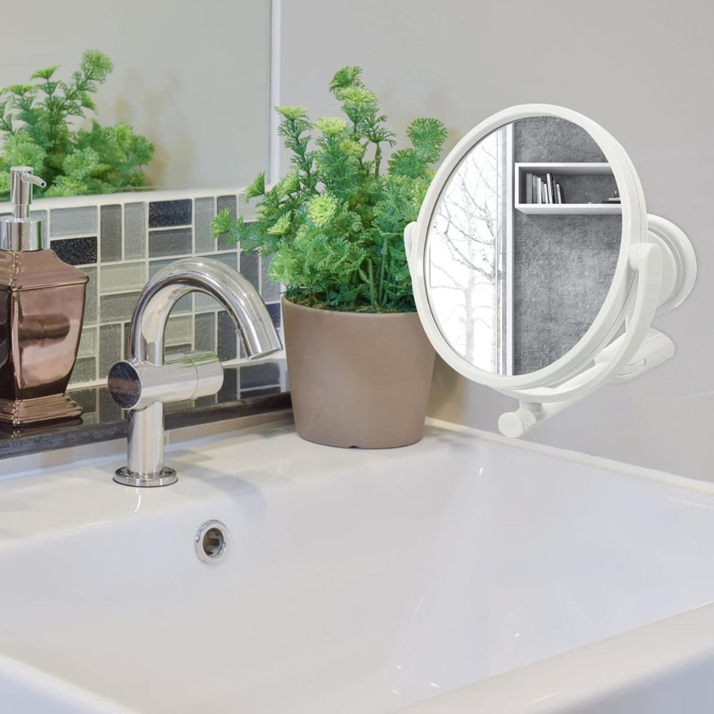 Folding Round Wall-Mounted Makeup Mirror Double-Sided & Rotating