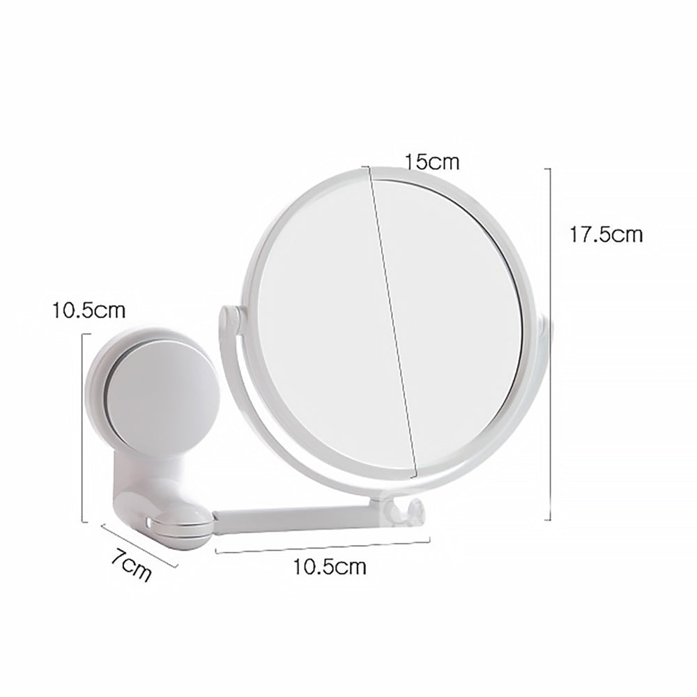 Folding Round Wall-Mounted Makeup Mirror Double-Sided & Rotating
