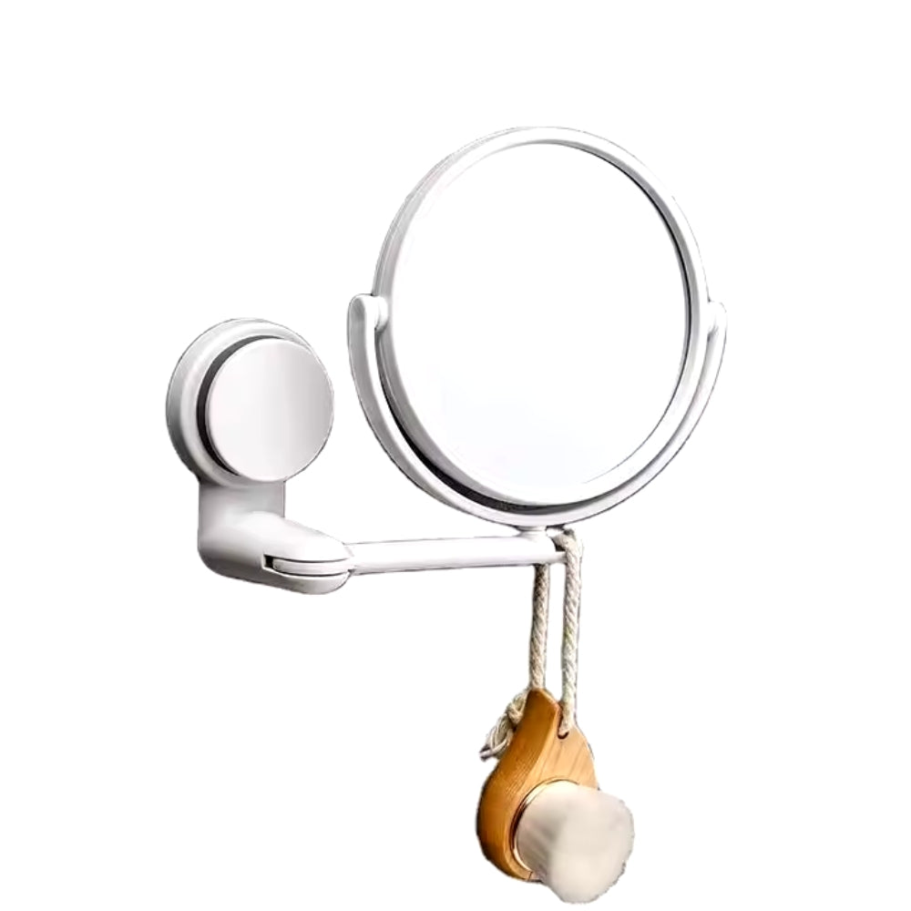 Folding Round Wall-Mounted Makeup Mirror Double-Sided & Rotating