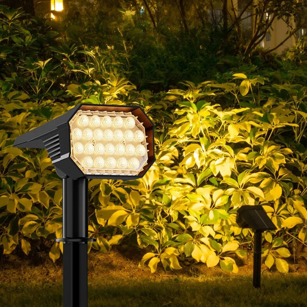 RGB Solar Landscape Spotlight - Outdoor Solar-Powered Wall Lights, Waterproof and Energy-Efficient