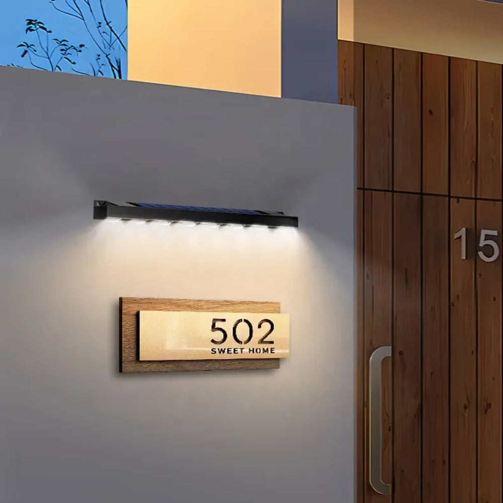 Outdoor LED Solar Wall Sign Light – Garden Landscape Lighting Solution