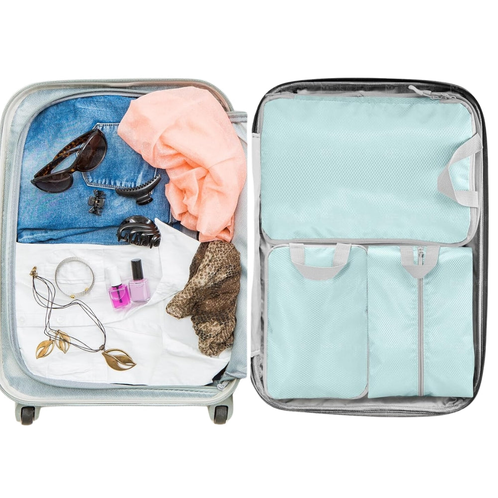 6-Set Compression Packing Cubes – Travel Storage Bags & Luggage Organizers