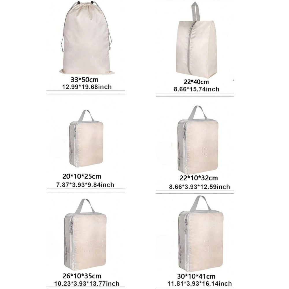 6-Set Compression Packing Cubes – Travel Storage Bags & Luggage Organizers