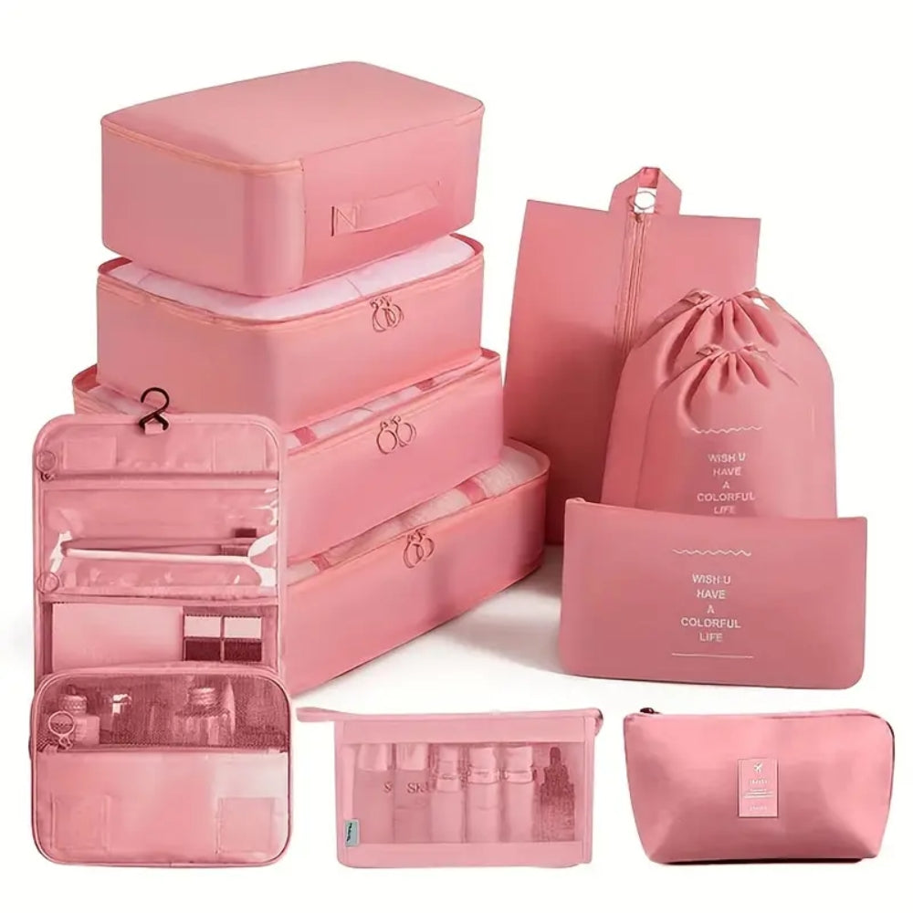 10-Piece Waterproof Packing Cubes Set – Multifunctional Travel Organizer for Luggage and Suitcases