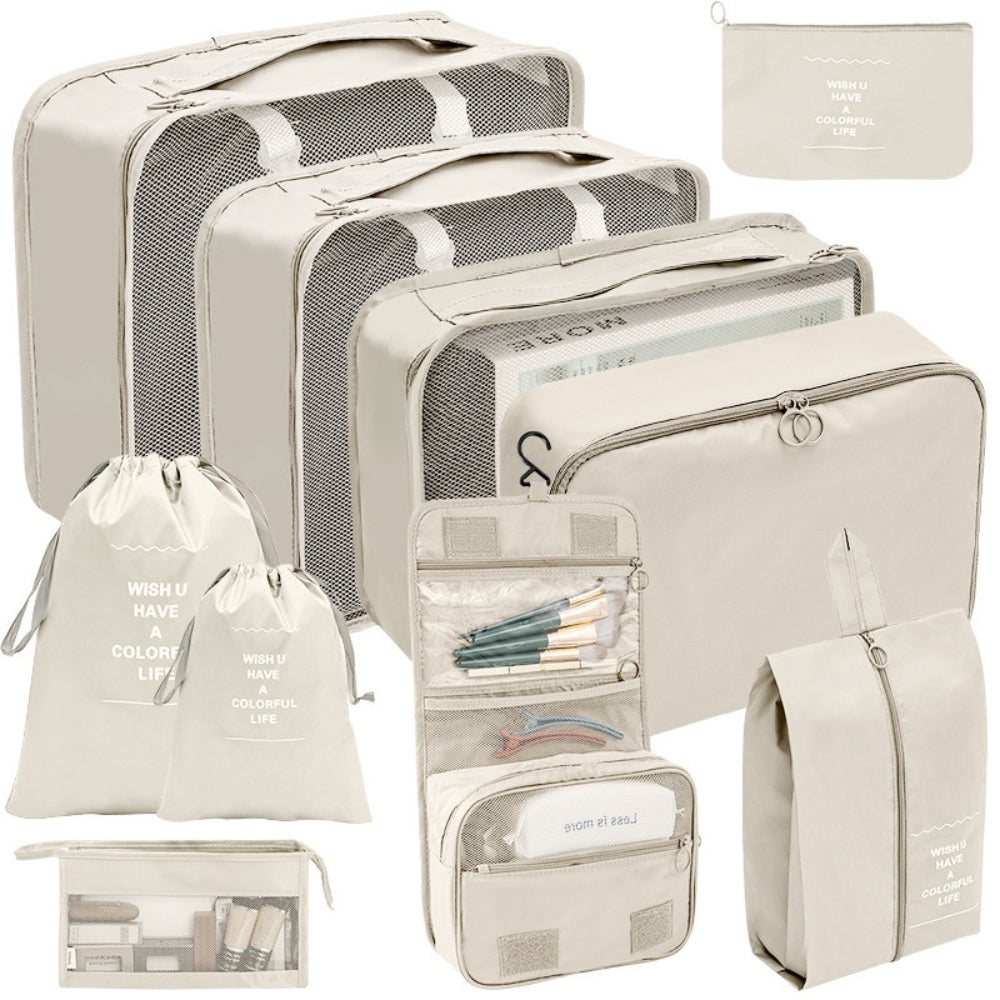 10-Piece Waterproof Packing Cubes Set – Multifunctional Travel Organizer for Luggage and Suitcases