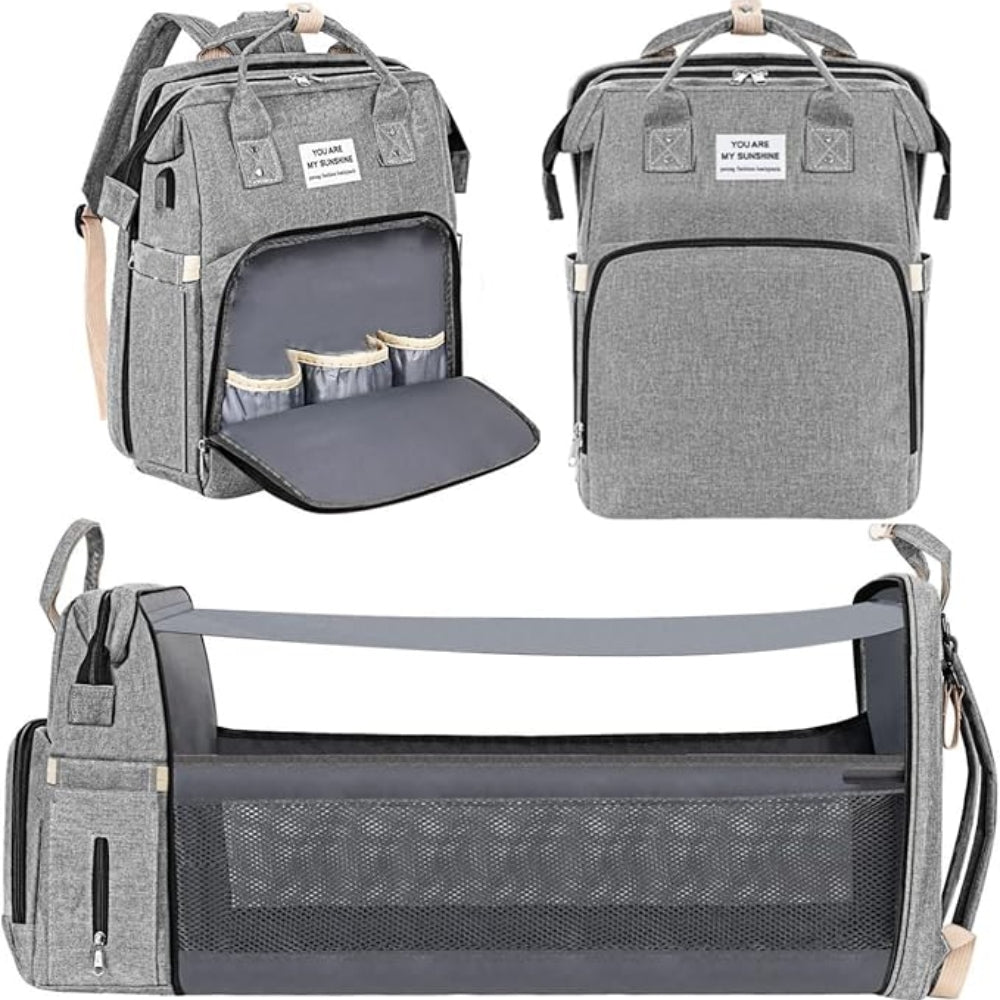 Multifunction  Foldable  Diaper Bag with Changing Station Portable Travel Back Pack