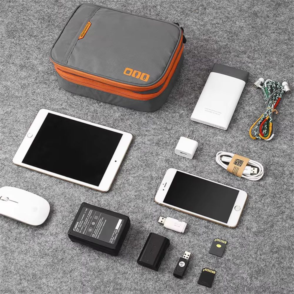 All-in-One Electronic Accessories Organizer – Compact Travel Cable Storage Bag