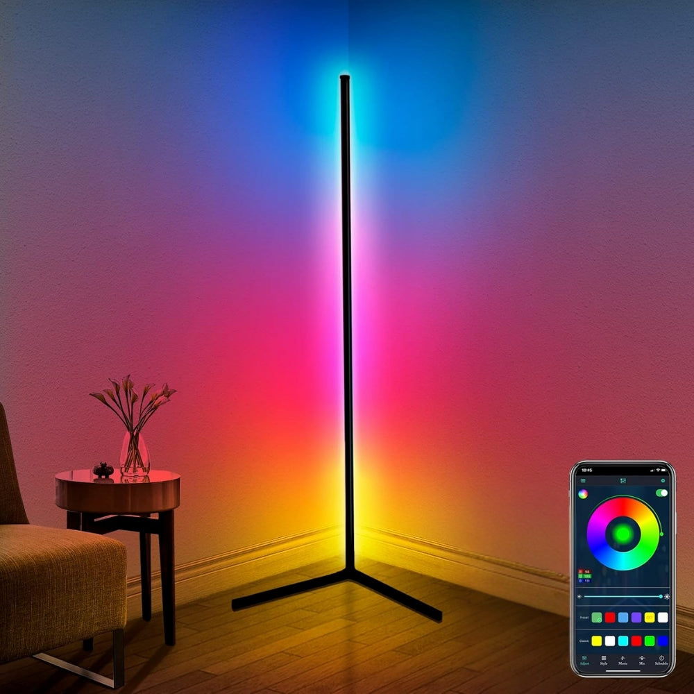 Smart RGB Colour-Changing Floor Lamp with Music Sync and Remote Control