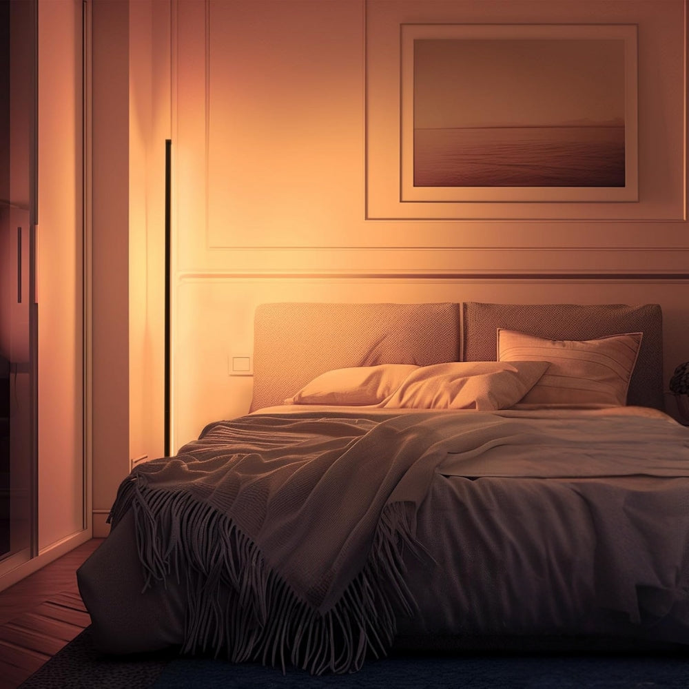 Smart RGB Colour-Changing Floor Lamp with Music Sync and Remote Control