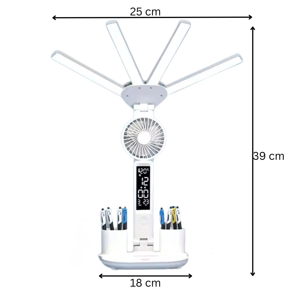 Multifunction LED Table Lamp Four Headed Folding Reading Lamp