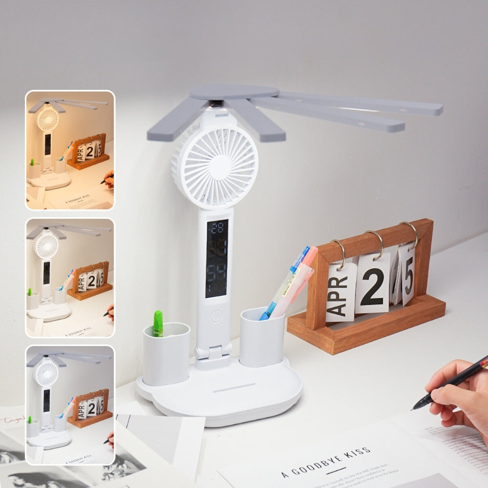 Multifunction LED Table Lamp Four Headed Folding Reading Lamp