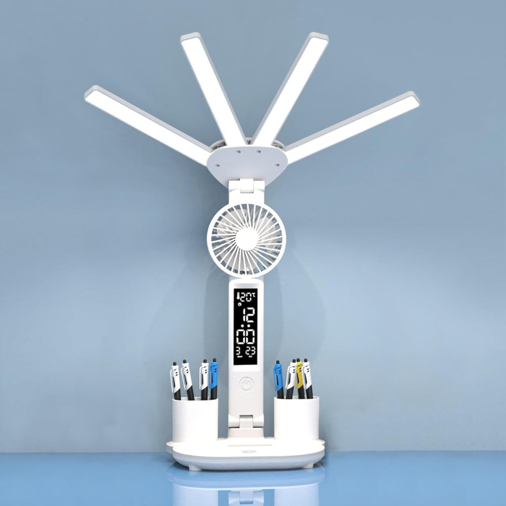 Multifunction LED Table Lamp Four Headed Folding Reading Lamp