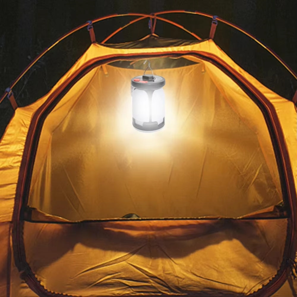 Rechargeable LED Camping Lantern with Foldable Floodlight - Portable and Versatile Tent Light