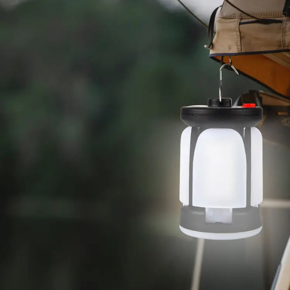 Rechargeable LED Camping Lantern with Foldable Floodlight - Portable and Versatile Tent Light