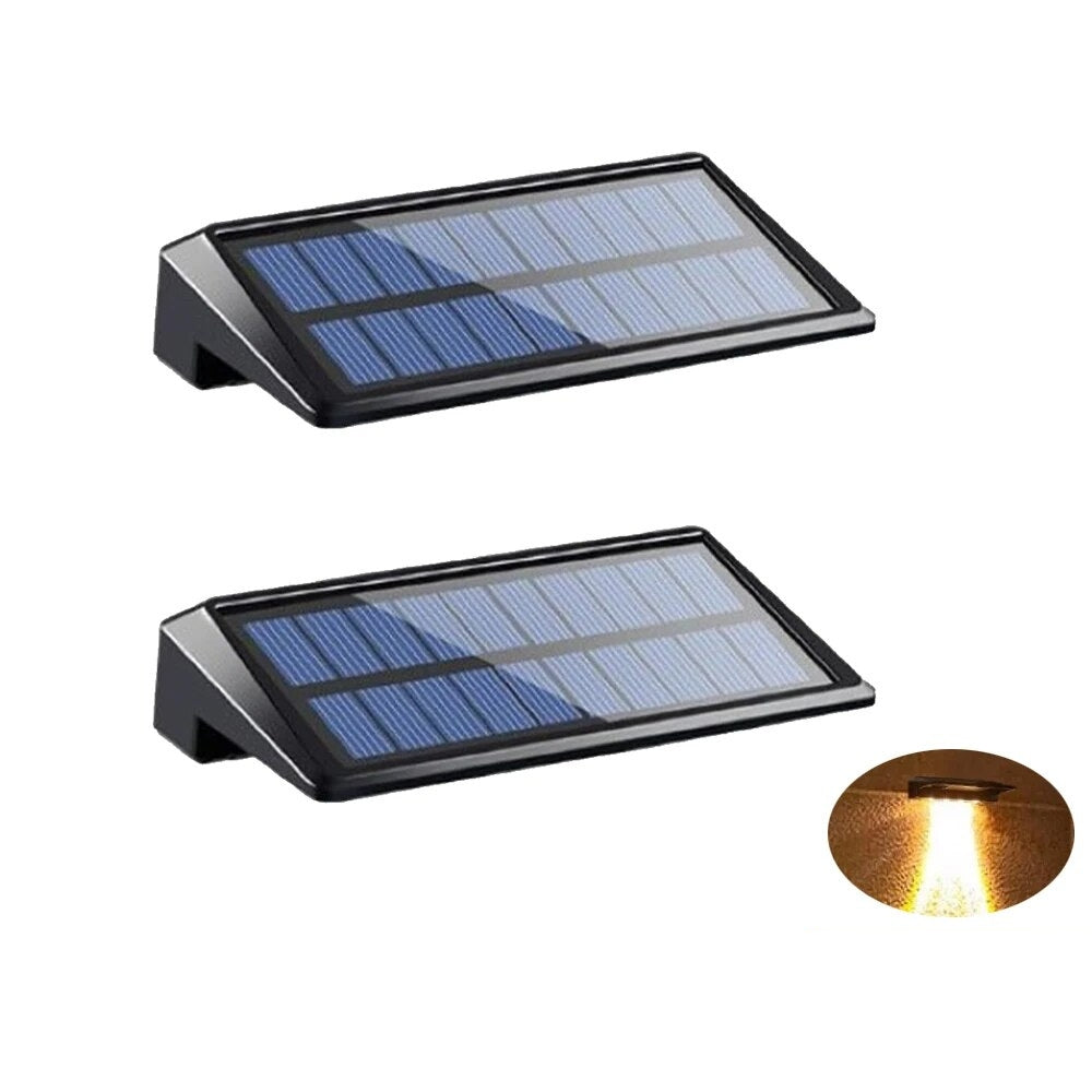 2-Pack LED Solar Wall Lights – Outdoor Waterproof Solar Fence Lighting for Gardens & Pathways