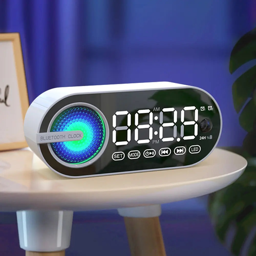 Large Display RGB Bluetooth Speaker Alarm Clock with TWS