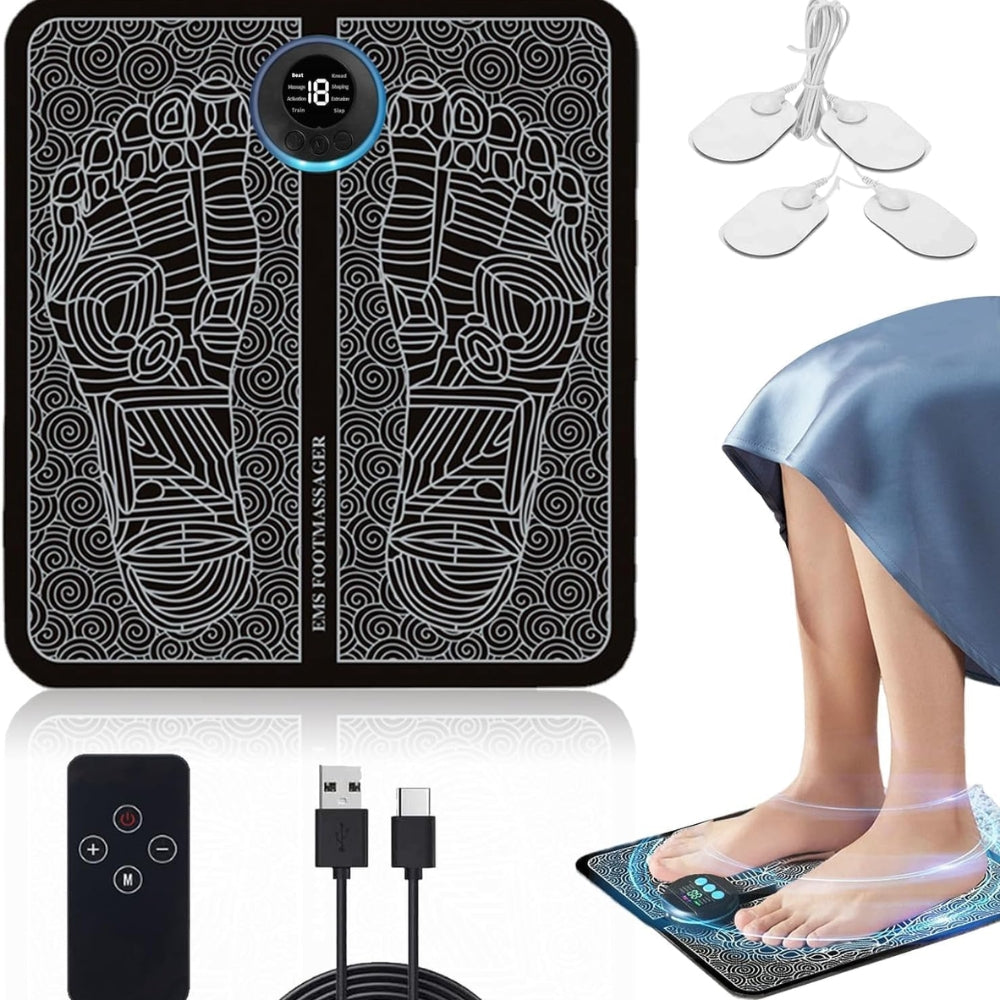 Electric Foot Massager Stimulation Pad With Remote
