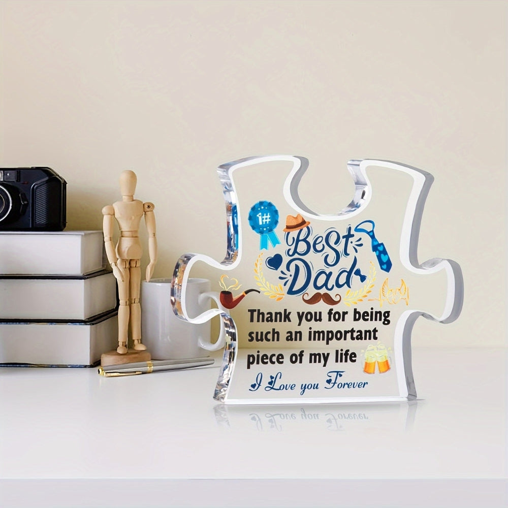 Best Dad Home Decoration Acrylic Puzzle Gifts for Dad Plaque Stand