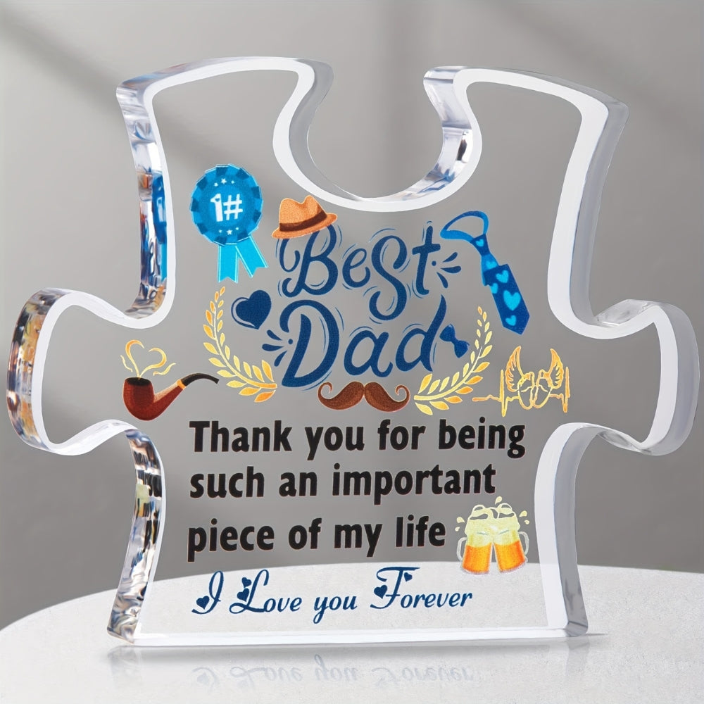 Best Dad Home Decoration Acrylic Puzzle Gifts for Dad Plaque Stand