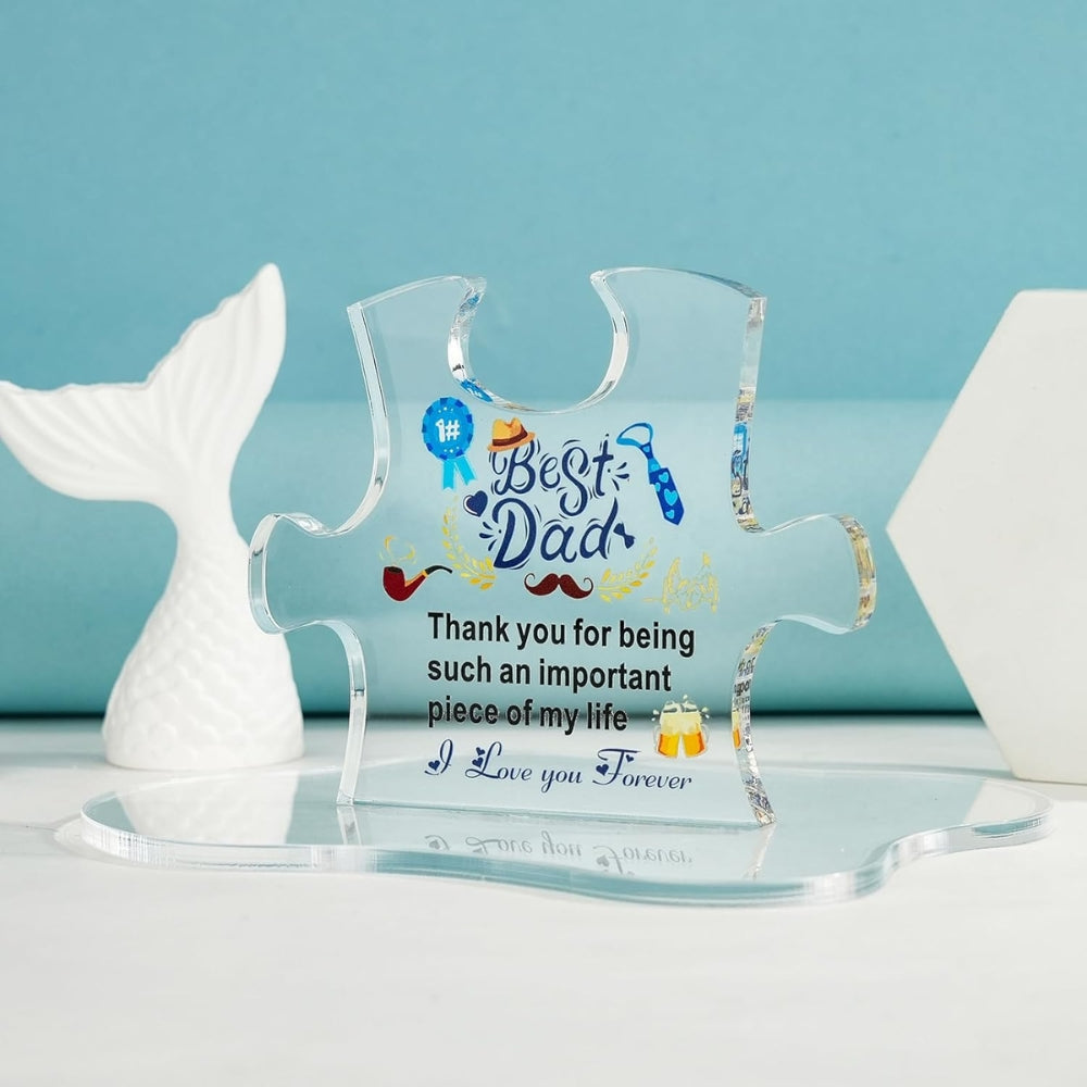 Best Dad Home Decoration Acrylic Puzzle Gifts for Dad Plaque Stand