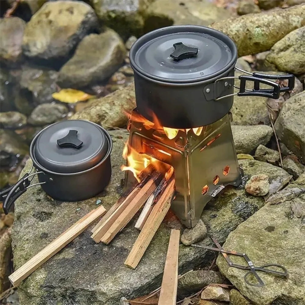 Portable Lightweight Camping Wood Stove with Stainless Steel Foldable