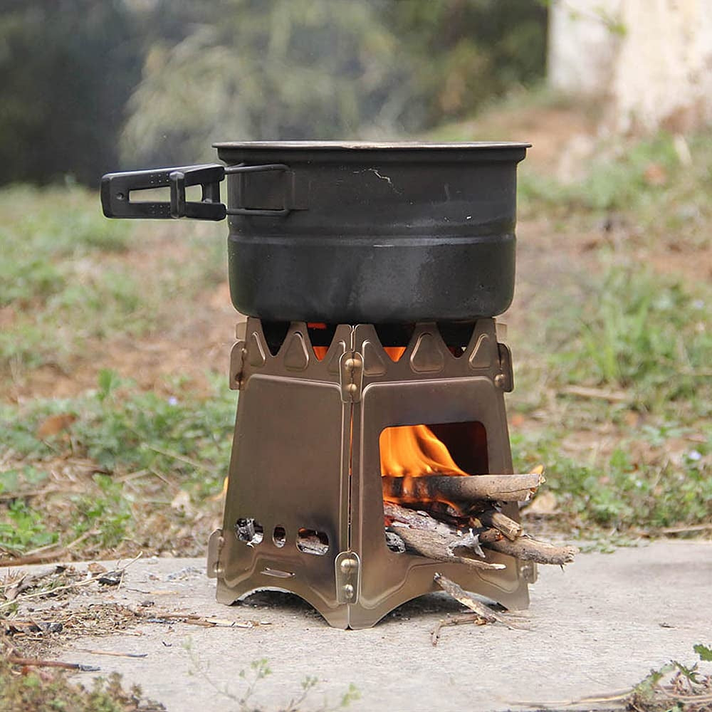 Portable Lightweight Camping Wood Stove with Stainless Steel Foldable