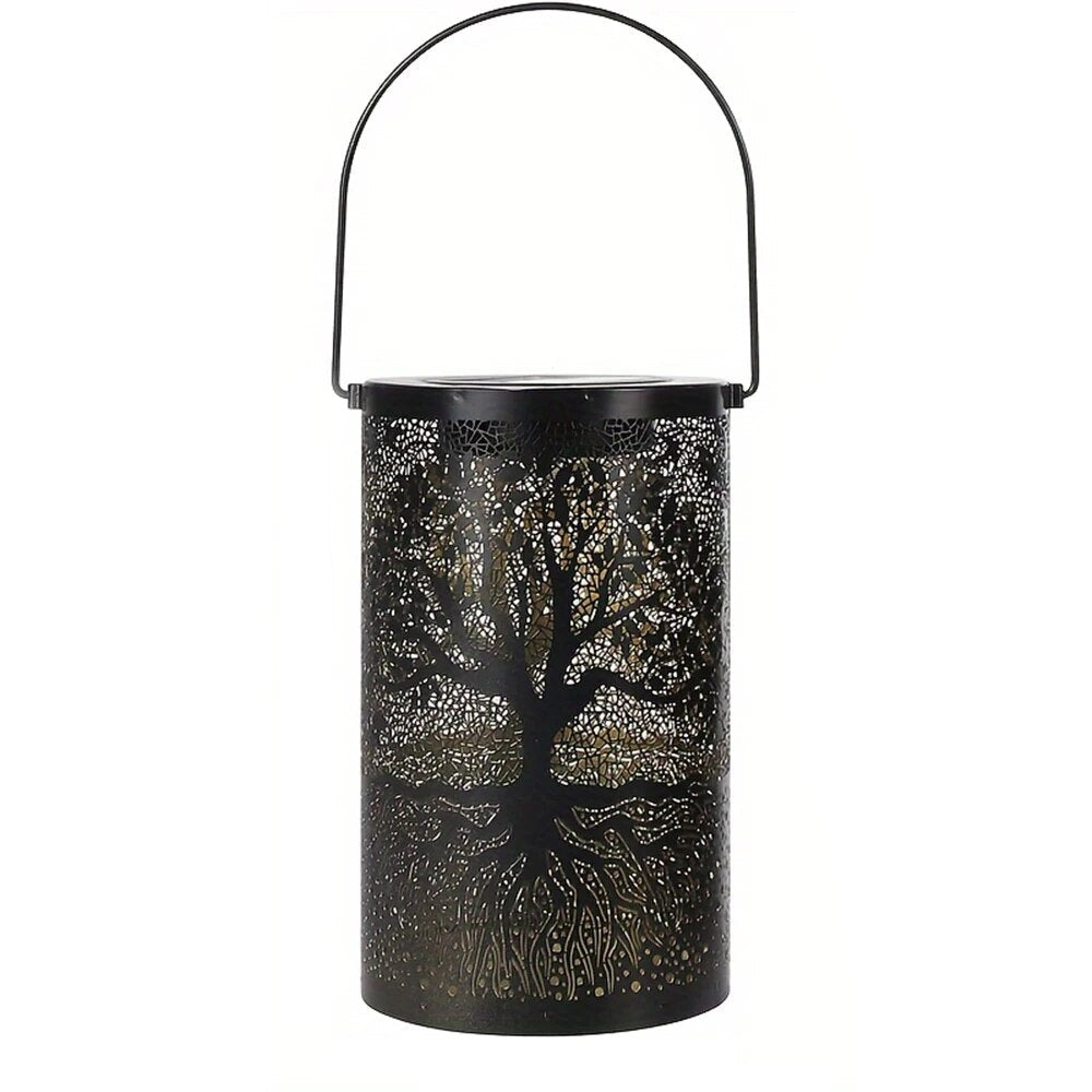 Vintage Metal Hanging Solar Lantern Outdoor Waterproof LED Lights