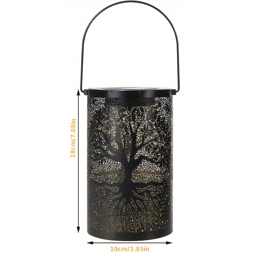 Vintage Metal Hanging Solar Lantern Outdoor Waterproof LED Lights