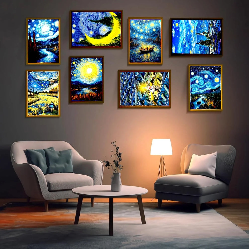 Night Light Painting Light Lamp Van Gogh Starry Sky Wall Art