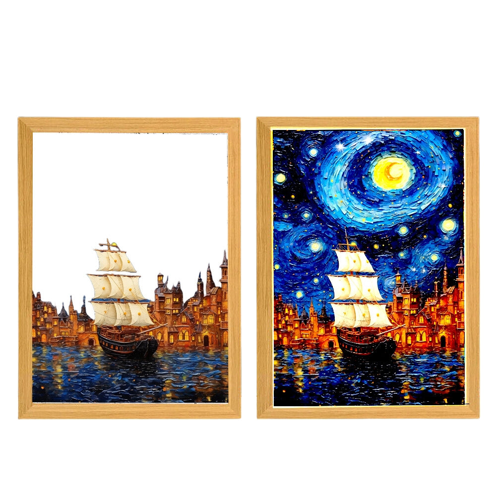 Night Light Painting Light Lamp Van Gogh Starry Sky Wall Art