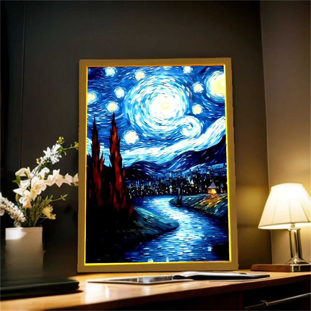 Night Light Painting Light Lamp Van Gogh Starry Sky Wall Art